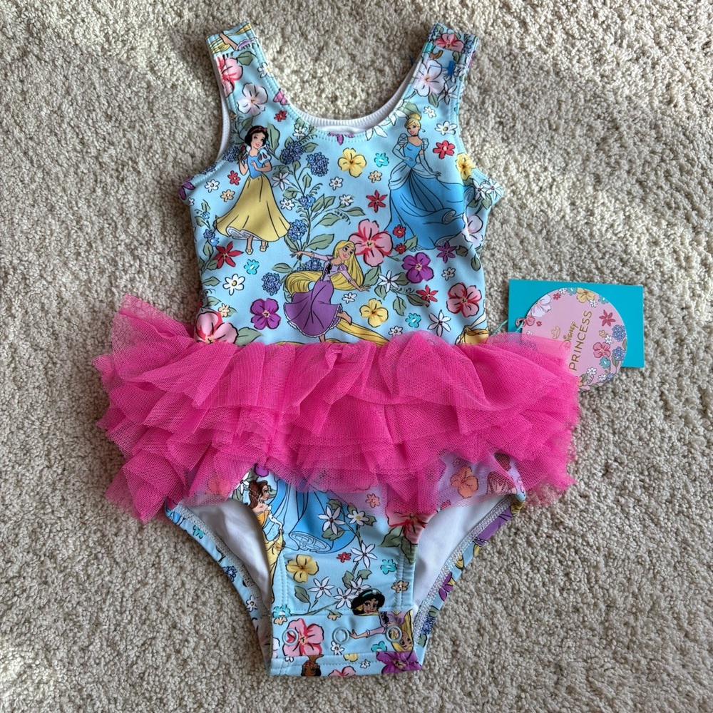 Posh Peanut Floral Swimsuit with Pink Accents